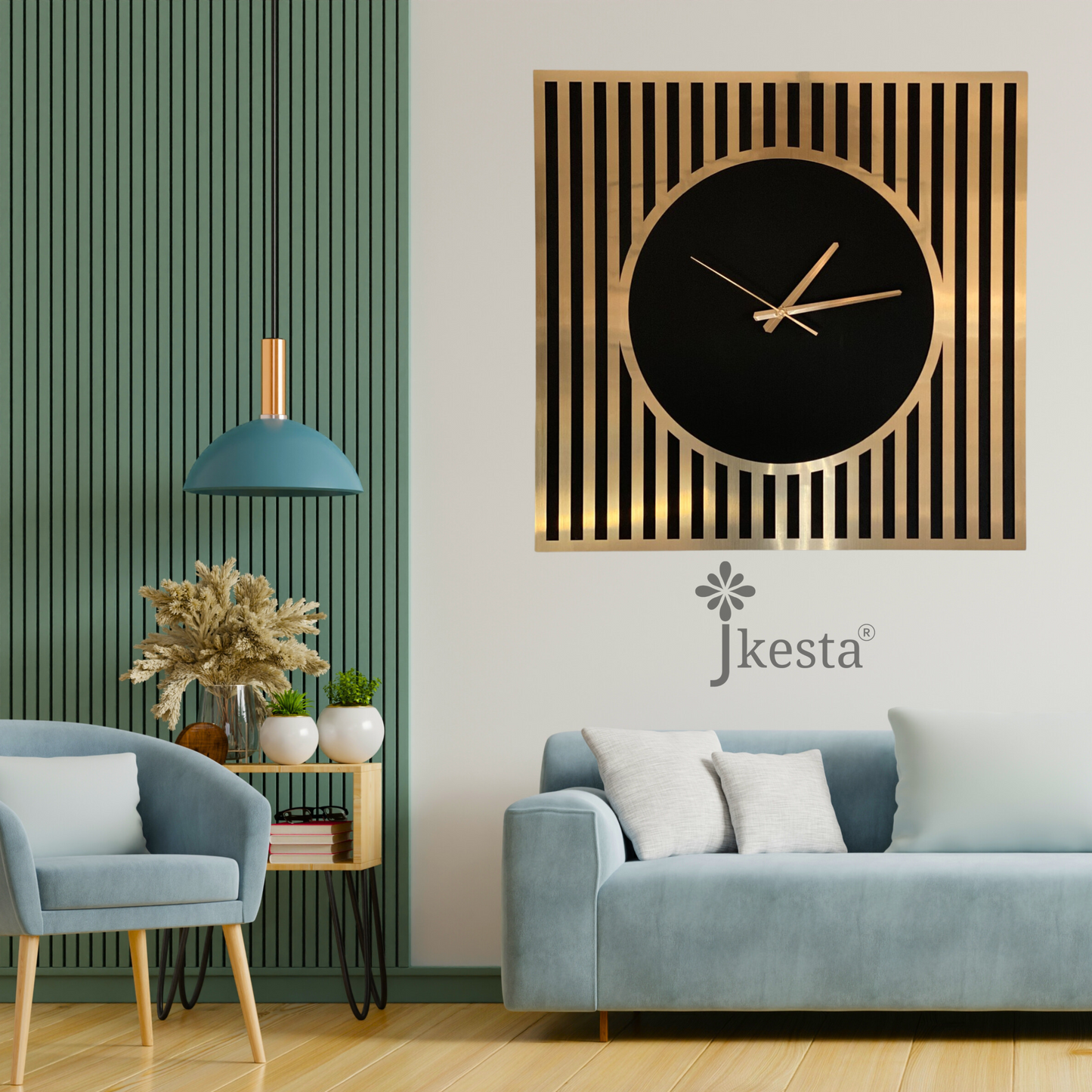 modern black wall clock with open-face design – stylish home décor accent