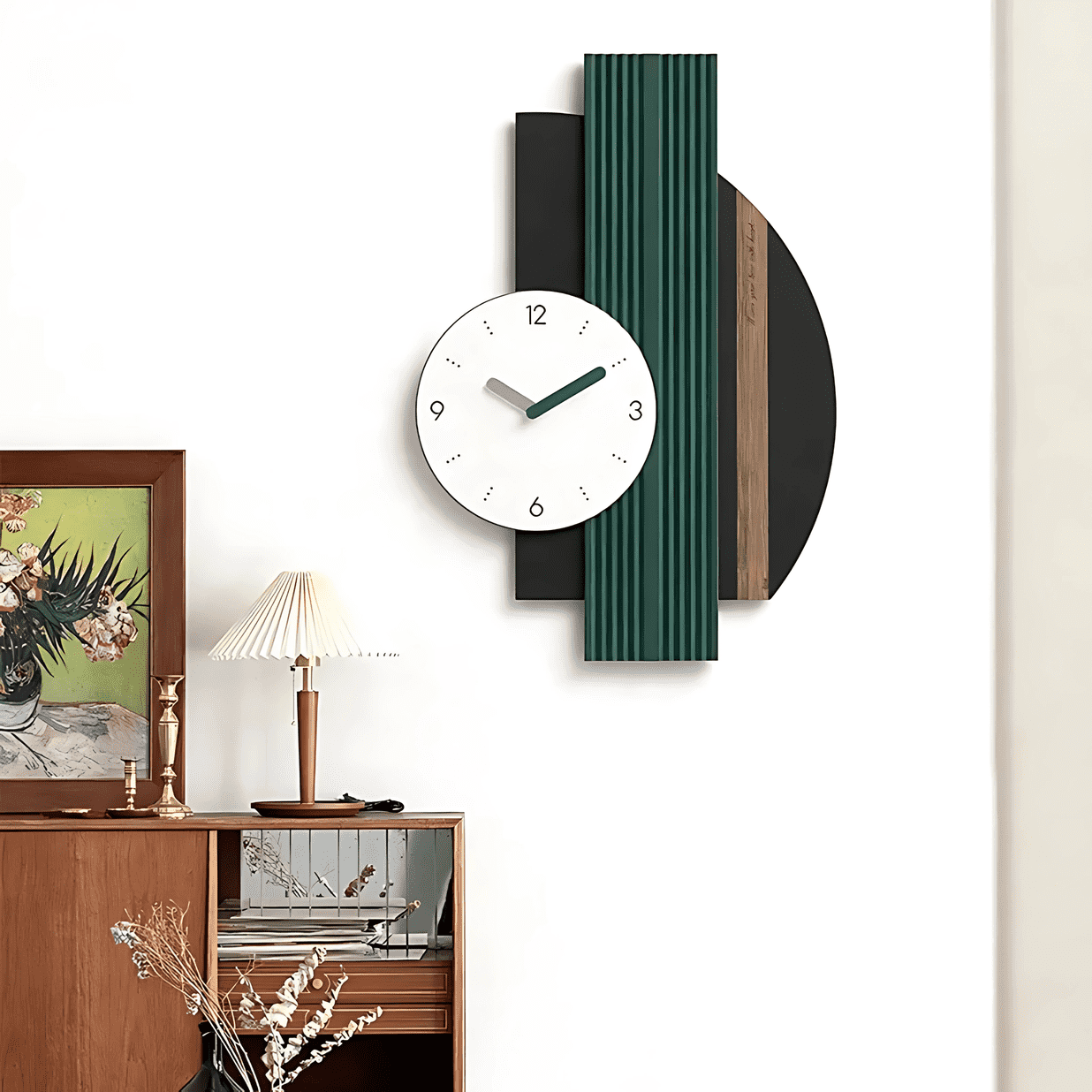 abstract metal wall clock – modern art meets functionality