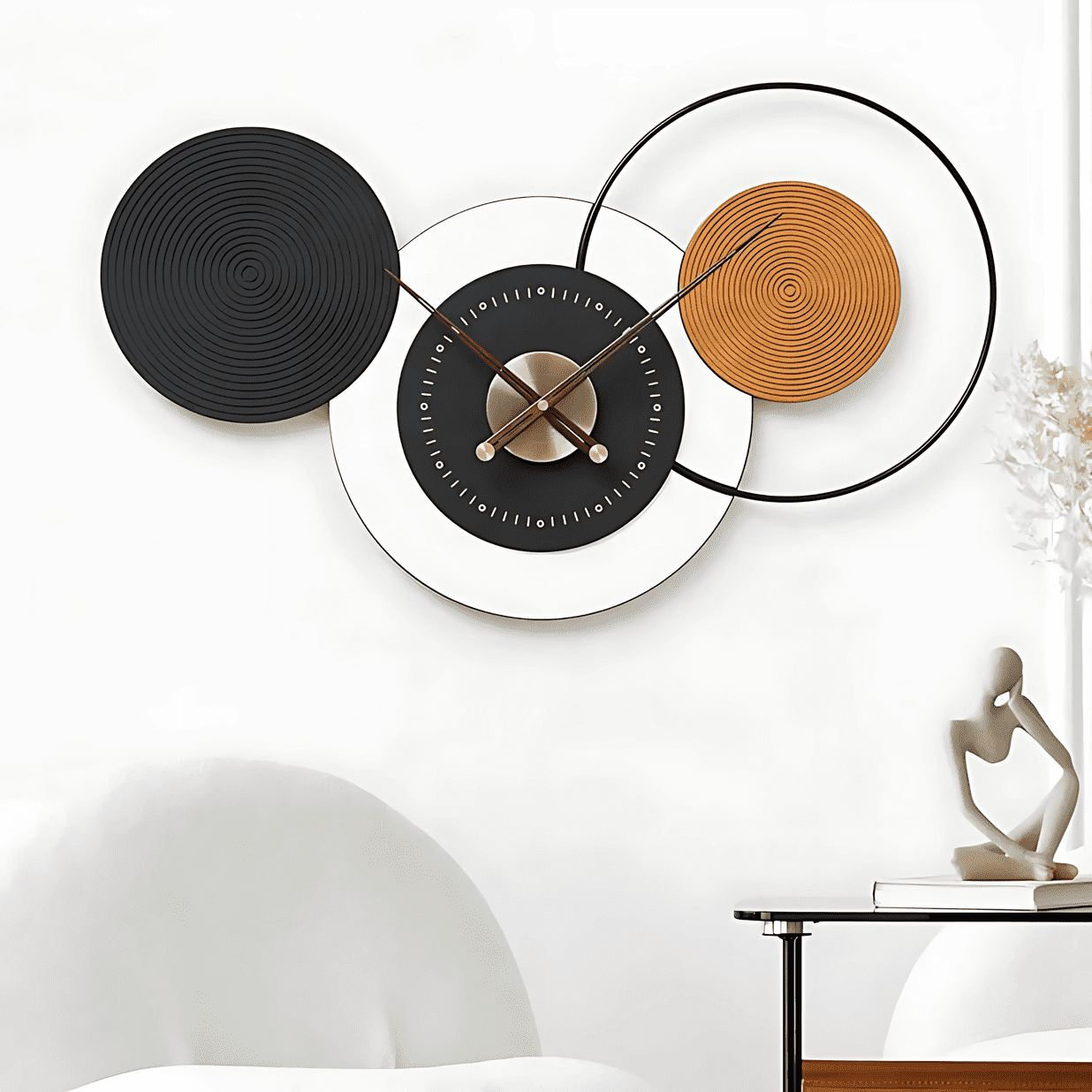 grand wall clock with modern minimalist design