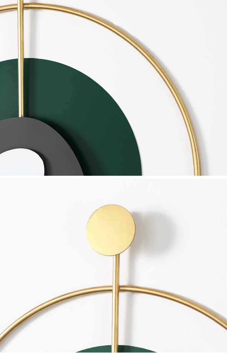 luxury geometric wall clock – gold & green modern art-inspired design