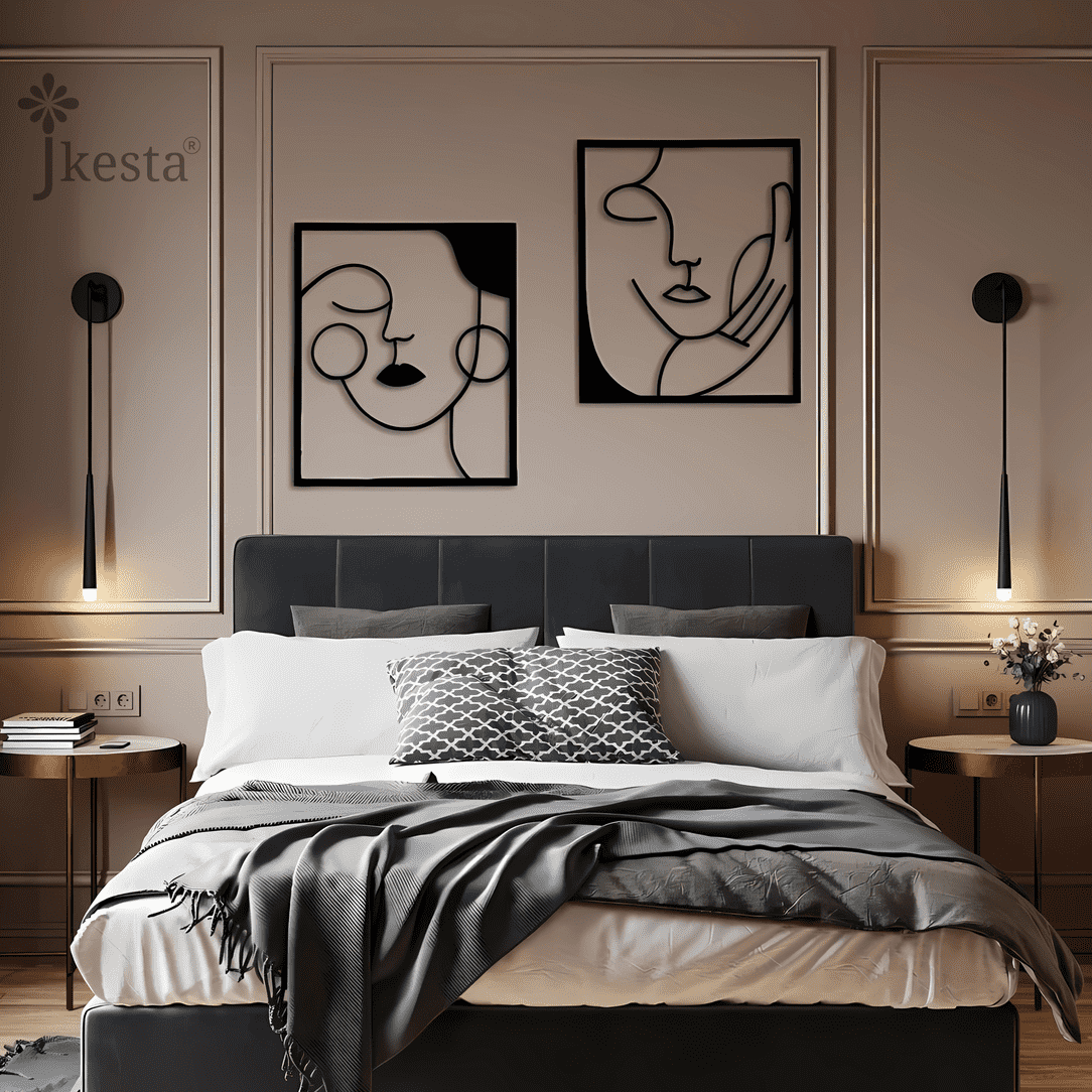 minimalist metal line art – sleek & trendy wall piece