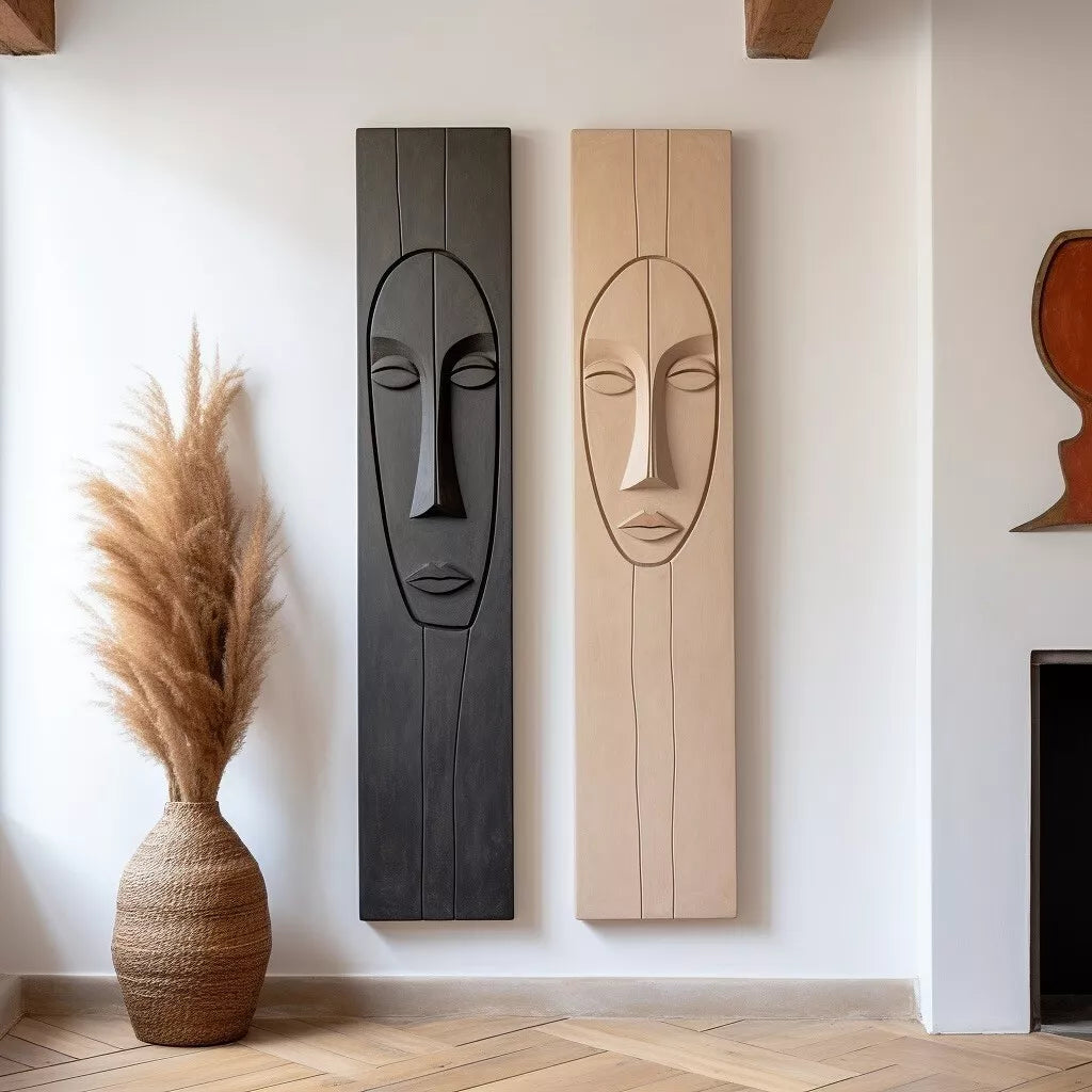 artistic linear face wall sculptures – modern & timeless design