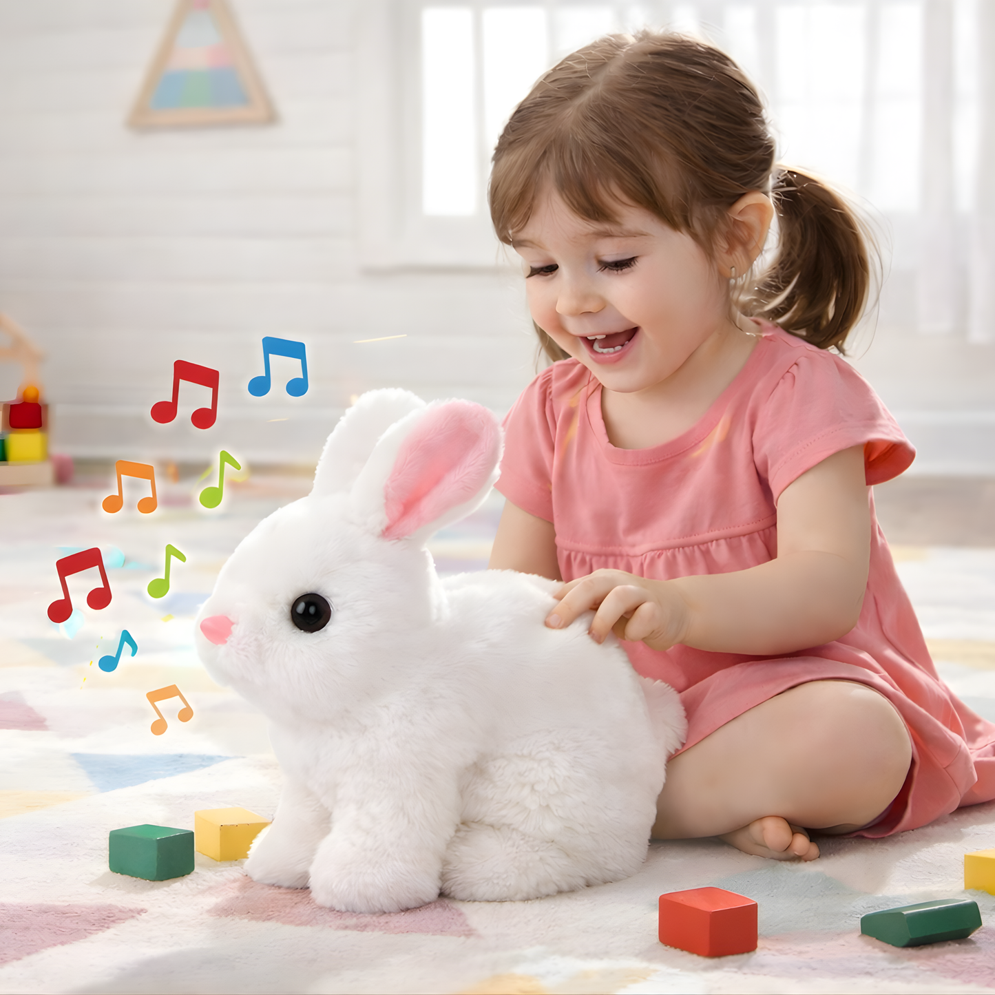 musical plush bunny toy for kids – soft singing rabbit toy with sound, cute baby musical soft toy for toddlers & gifts
